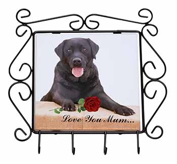 Black Lab with Rose 