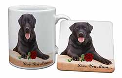 Black Lab with Rose 