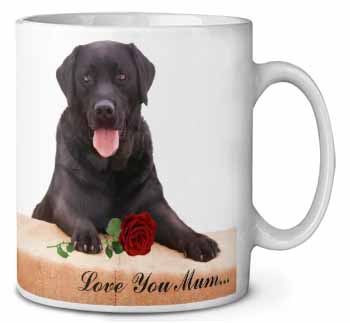 Black Lab with Rose 