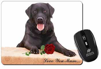 Black Lab with Rose 