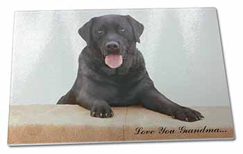 Large Glass Cutting Chopping Board Black Labrador 