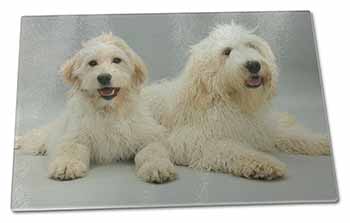 Large Glass Cutting Chopping Board Labradoodle Dog