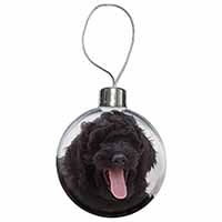 Black Labradoodle Dog Christmas Bauble