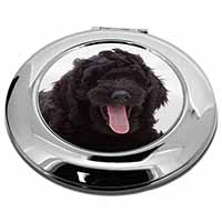 Black Labradoodle Dog Make-Up Round Compact Mirror