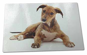 Large Glass Cutting Chopping Board Lurcher Dog