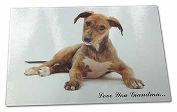 Large Glass Cutting Chopping Board Lurcher Dog 