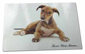 Large Glass Cutting Chopping Board Lurcher Dog 