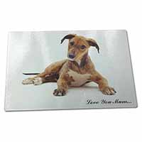 Large Glass Cutting Chopping Board Lurcher Dog 