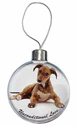 Lurcher Dog-With Love Christmas Bauble