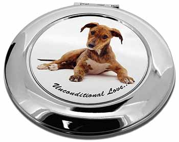 Lurcher Dog-With Love Make-Up Round Compact Mirror