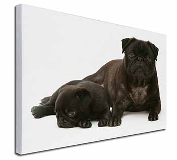 Pug Dog and Puppy Canvas X-Large 30"x20" Wall Art Print