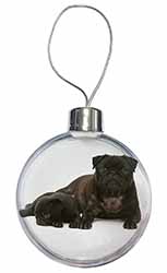 Pug Dog and Puppy Christmas Bauble