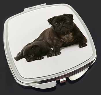 Pug Dog and Puppy Make-Up Compact Mirror