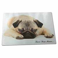 Large Glass Cutting Chopping Board Pug Dog 