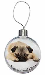 Pug Dog-With Love Christmas Bauble