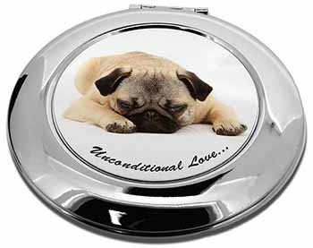 Pug Dog-With Love Make-Up Round Compact Mirror