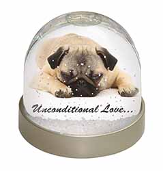 Pug Dog-With Love Snow Globe Photo Waterball