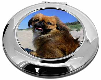 Pekingese Dog Make-Up Round Compact Mirror