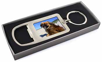 Pekingese Dog Chrome Metal Bottle Opener Keyring in Box