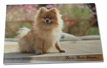 Large Glass Cutting Chopping Board Pomeranian Dog 