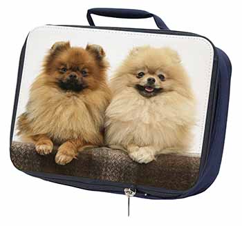 Pomeranian Dogs Navy Insulated School Lunch Box/Picnic Bag