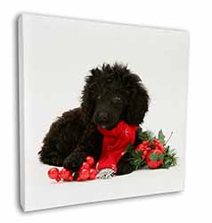 Christmas Poodle Square Canvas 12"x12" Wall Art Picture Print