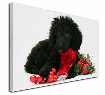 Christmas Poodle Canvas X-Large 30"x20" Wall Art Print