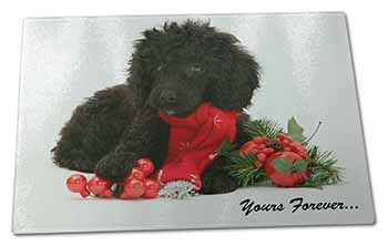 Large Glass Cutting Chopping Board Miniature Poodle Dog 