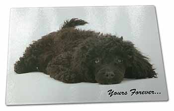 Large Glass Cutting Chopping Board Miniature Black Poodle 