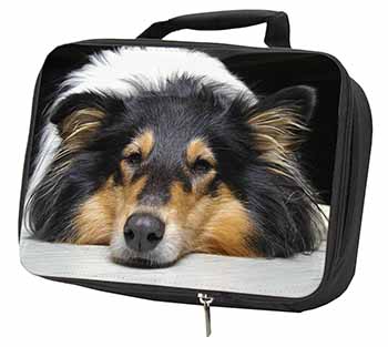 Tri-Colour Rough Collie Dog Black Insulated School Lunch Box/Picnic Bag