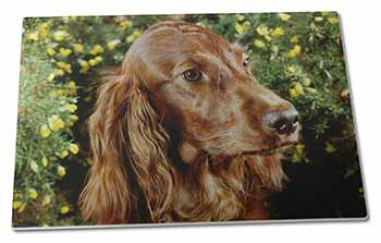 Large Glass Cutting Chopping Board Irish Red Setter Dog