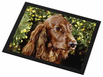 Irish Red Setter Dog Black Rim High Quality Glass Placemat