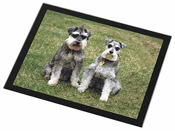 Schnauzer Dogs Black Rim High Quality Glass Placemat