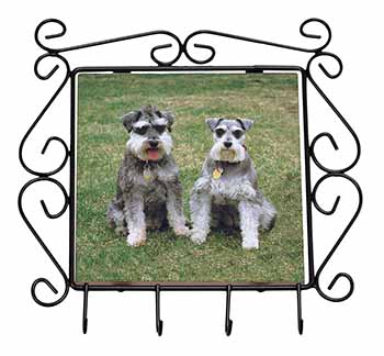 Schnauzer Dogs Wrought Iron Key Holder Hooks