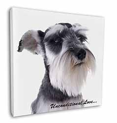 Schnauzer Dog-Love Square Canvas 12"x12" Wall Art Picture Print