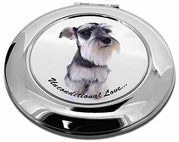 Schnauzer Dog-Love Make-Up Round Compact Mirror