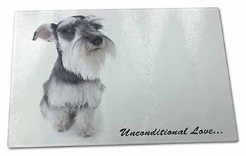 Large Glass Cutting Chopping Board Schnauzer Dog-Love