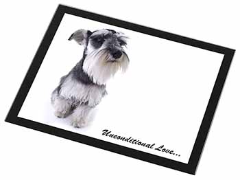 Schnauzer Dog-Love Black Rim High Quality Glass Placemat