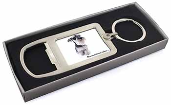 Schnauzer Dog-Love Chrome Metal Bottle Opener Keyring in Box