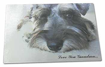 Large Glass Cutting Chopping Board Schnauzer Dog 