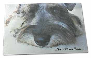 Large Glass Cutting Chopping Board Schnauzer Dog 