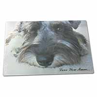 Large Glass Cutting Chopping Board Schnauzer Dog 