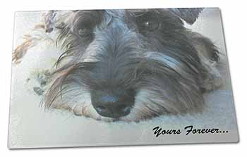 Large Glass Cutting Chopping Board Schnauzer Dog 