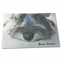 Large Glass Cutting Chopping Board Schnauzer Dog 