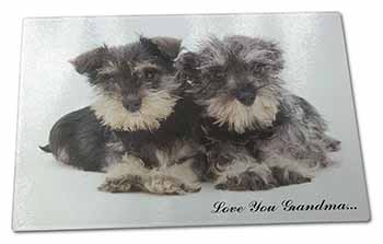 Large Glass Cutting Chopping Board Miniature Schnauzer 