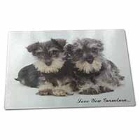 Large Glass Cutting Chopping Board Miniature Schnauzer 