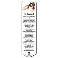 St. Bernard Dod with Red Rose Bookmark, Book mark, Printed full colour