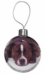 Staffordshire Bull Terrier Dog Christmas Bauble