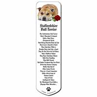 Red Staffie with Rose Bookmark, Book mark, Printed full colour