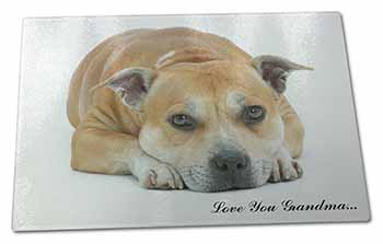 Large Glass Cutting Chopping Board Staffie 